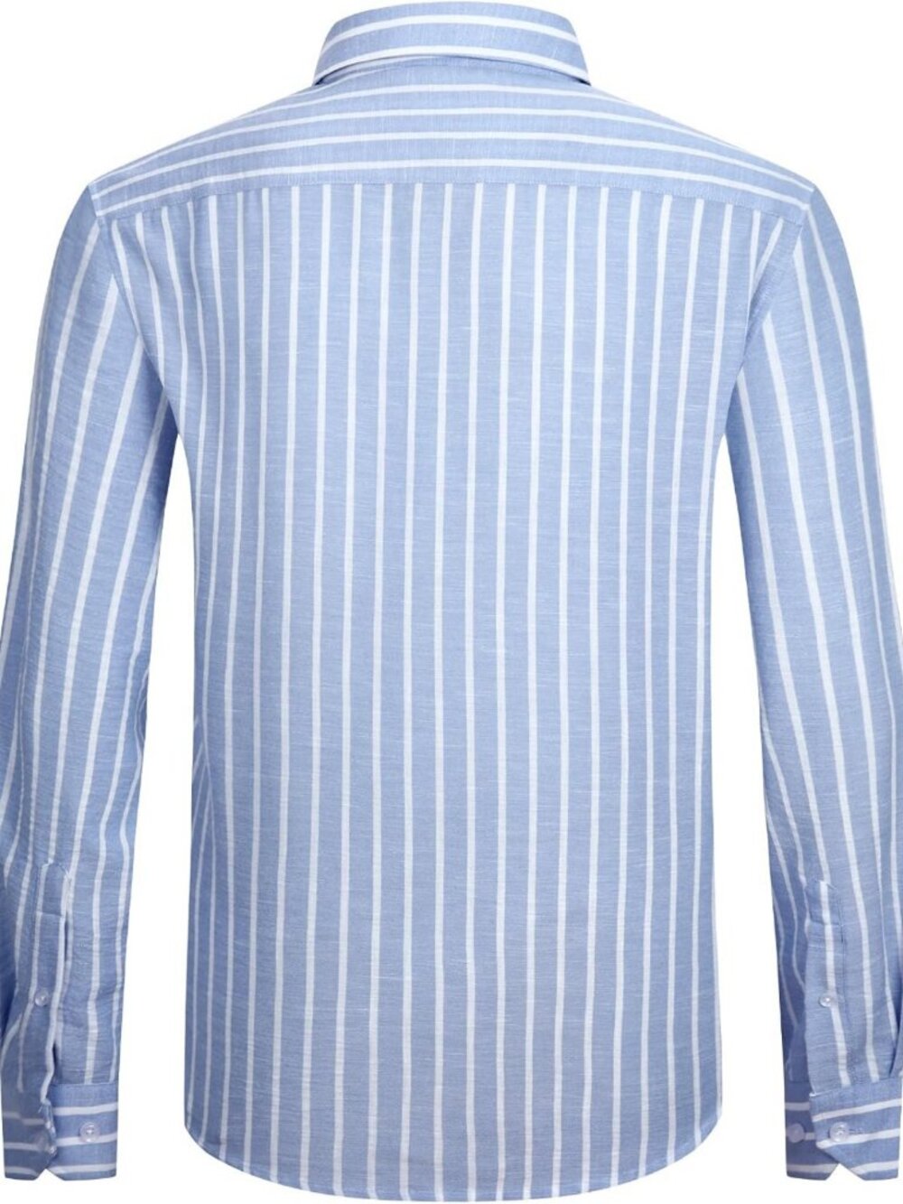 Men's Striped Linen Long Sleeve Button Down Beach Shirt - Lightweight & Stylish - Picture 8 of 8